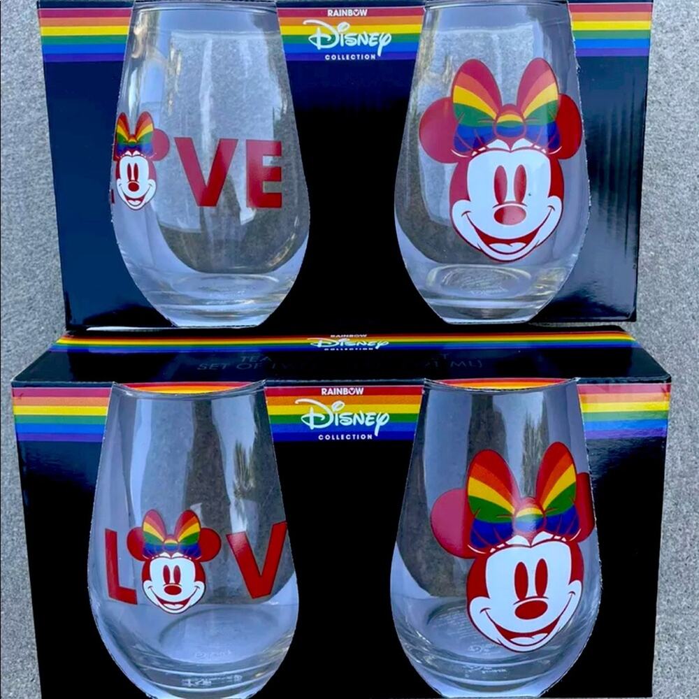 Disney Mickey Mouse Stemless Rainbow Collection Glass Set